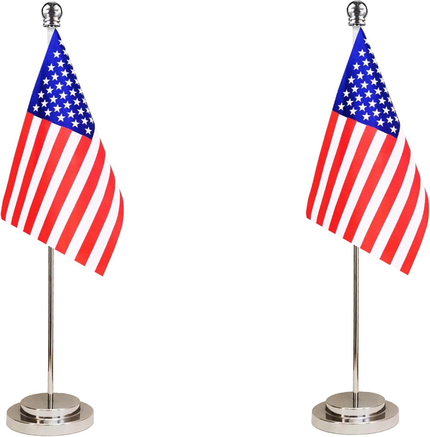 US America USA American Deluxe Desk Flag Set Small Mini Miniature US America USA American Table Desktop Flags,Festival Events Celebration,Office Decoration-2 Pack