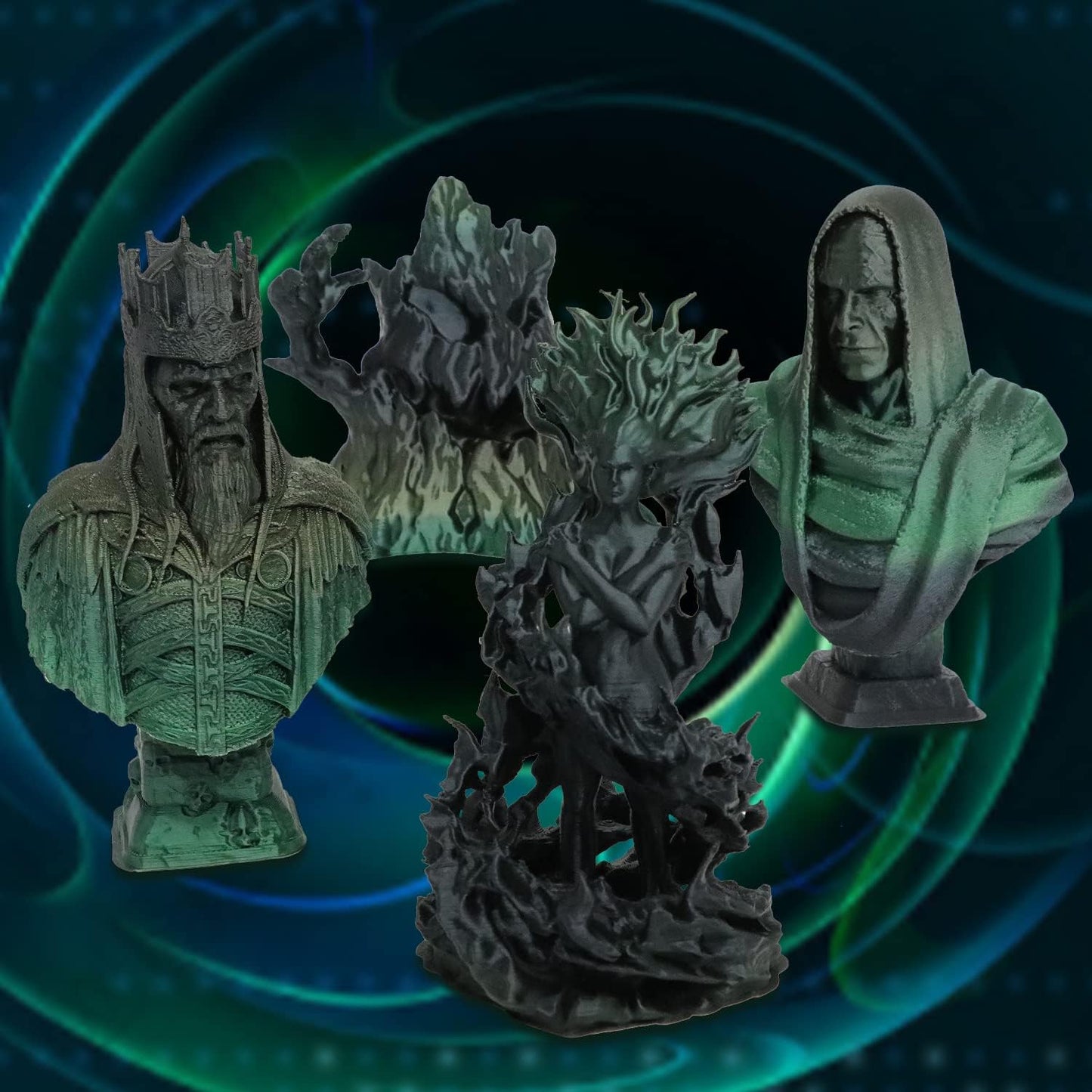 YOUSU PLA Filament 1.75mm, 3D Printer Filament Silk Black Green Color Changing Filament 3D Printing Gradient Filament 1.75 +/-0.02mm, 1kg.