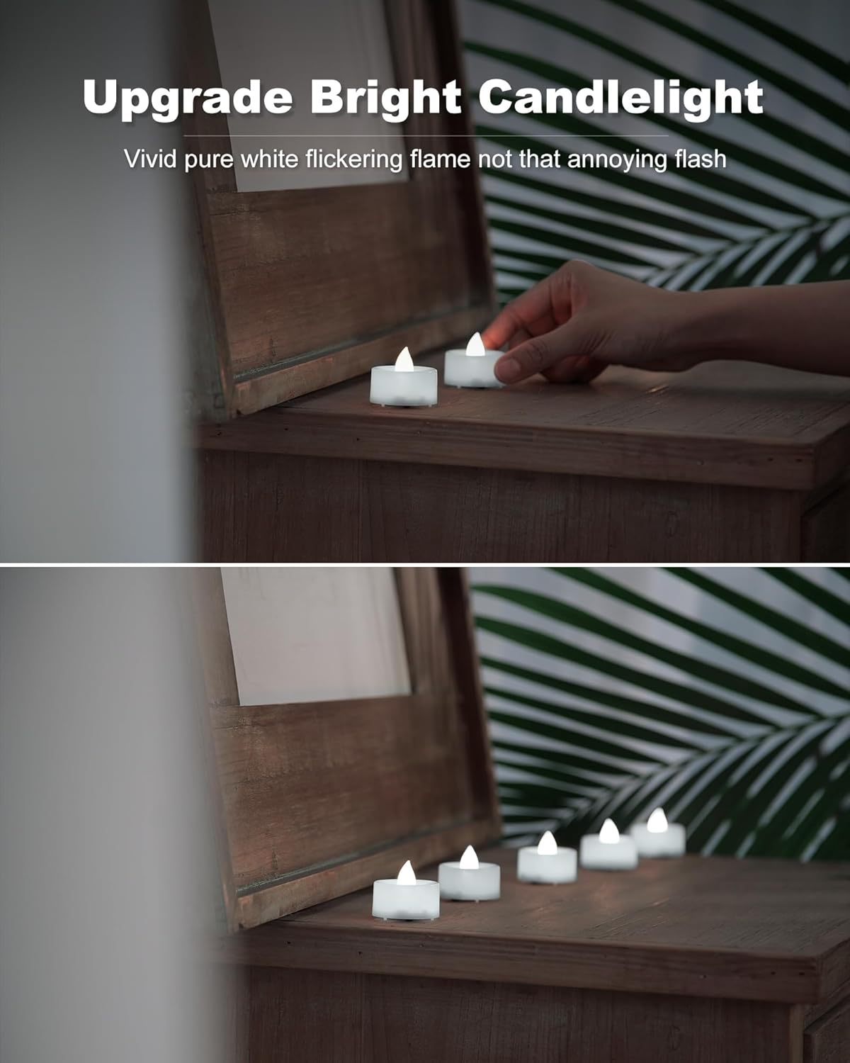 BEICHI Flameless Candles, 24Pack Battery Operated Candle, LED Tea Lights Candles Battery Operated, Flickering Fake Votives for Wedding Halloween Christmas Diwali- Pure White Light