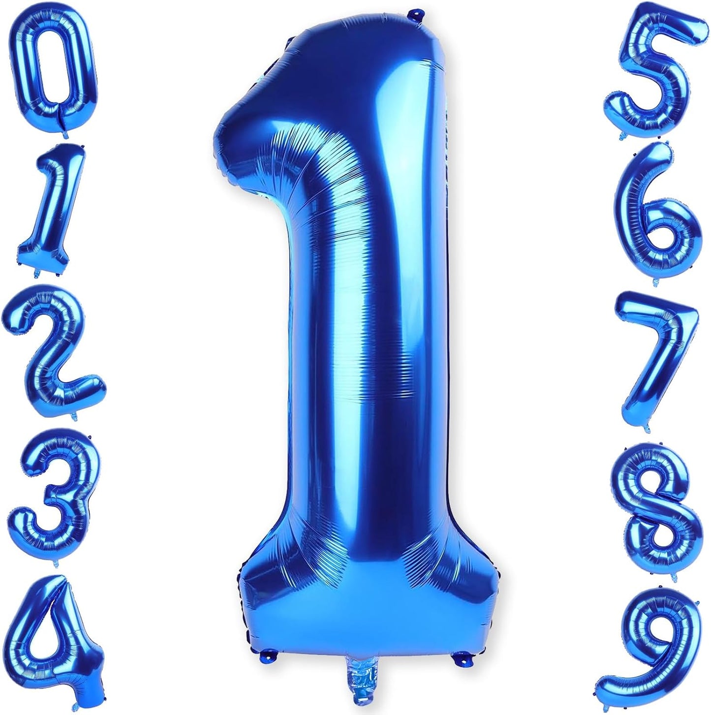 40 Inch Navy Blue Number 1 Balloon, Dark Royal Blue Large Self Inflating Foil One Balloons for 1st Birthday Decorations Boys Girls, Digital 1 Helium Balloon for First Birthday Baby Shower Anniversary