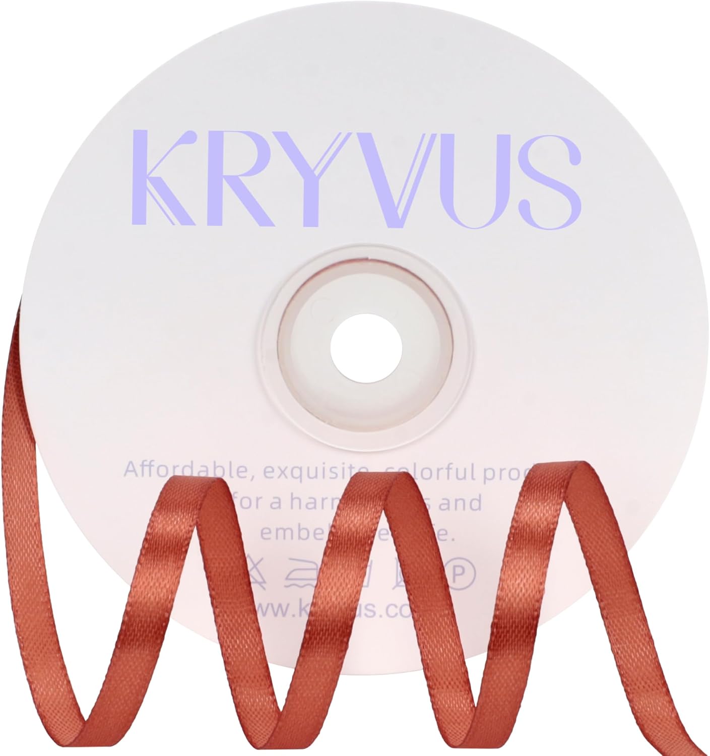 Copper Satin Ribbon 1/4 inch X Continuous 50 Yards, Single Face Polyester Ribbon Perfect for Gift Wrapping, Flower Bouquet, Wedding Decor, Crafts, Bow Making, Sewing and More