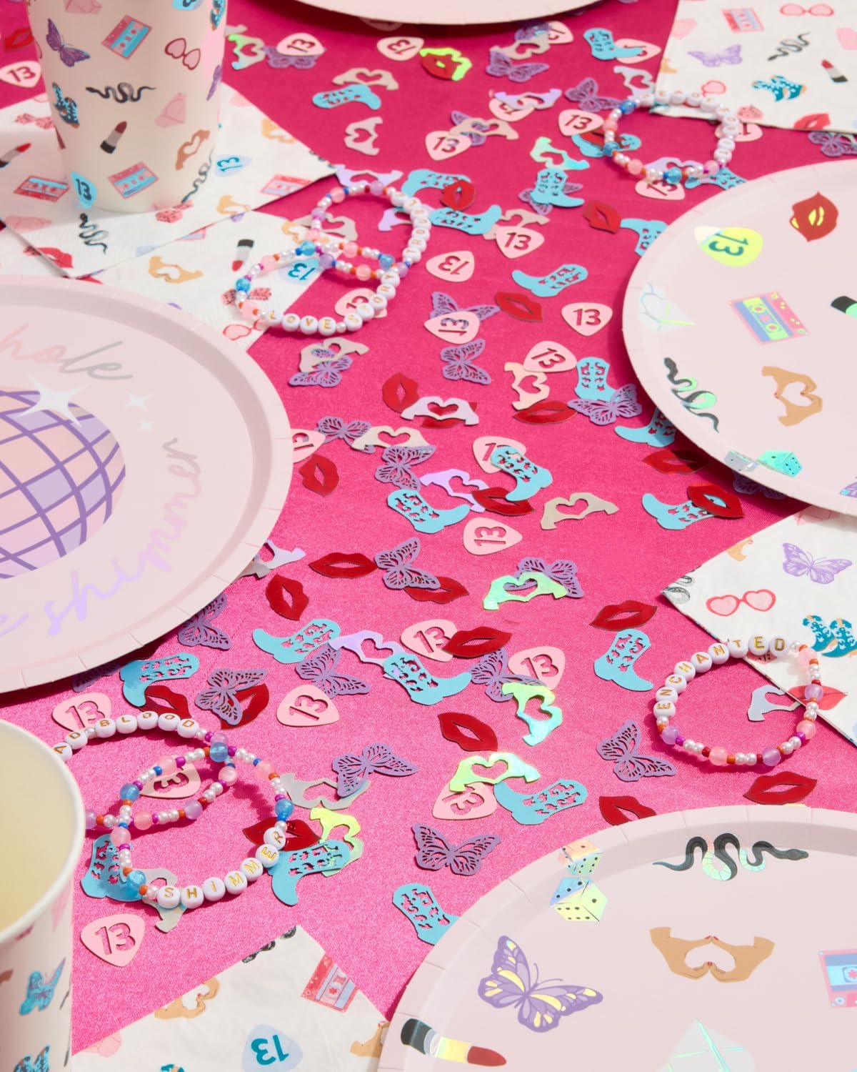 xo, Fetti Eras Party Confetti - 200 pcs | Concert Tablescape, Bachelorette Table Decor, Birthday Decorations, Cute Pink Bday Supplies