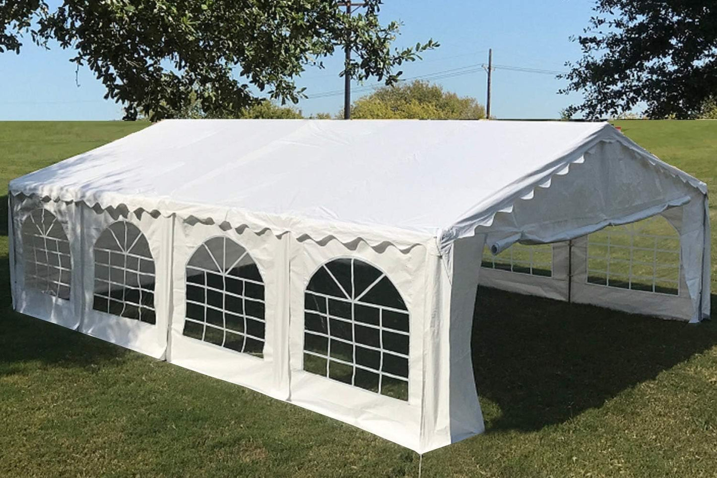 DELTA 26'x20' Budget PE Party Tent + (3) Long Storage Bags, Tents for Parties Outdoor Large Commercial Canopy Wedding Event Tent with Removable Sidewalls for Patio Outdoor Events