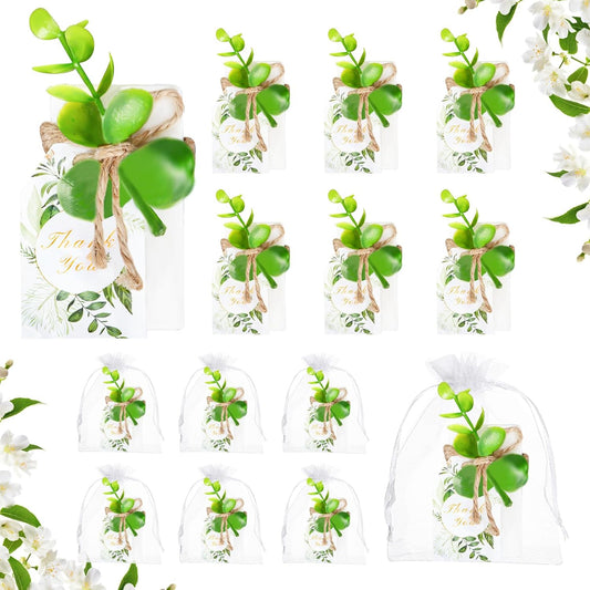 50PCS Handmade Soap Wedding Favor Natural Eucalyptus Handmade Soaps Soap Thank You Gifts Bridal Shower Favors Soaps for Baby Shower Party Spring Garden Decorations with Cards White Sandbags