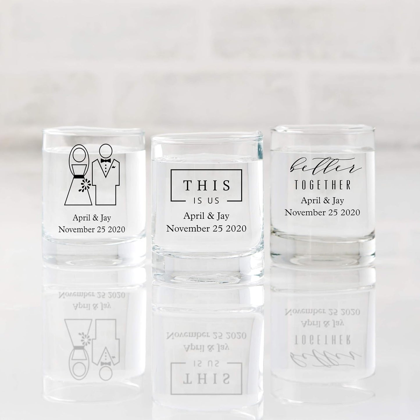 WEDDINGSTAR Personalized 2.75oz Shot Glass Customizable Full Color Print - 108 pack