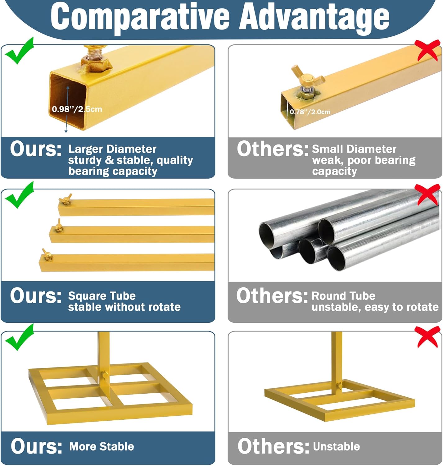 Wokceer 10x10 FT Backdrop Stand Heavy Duty Pipe and Drape Kit, Adjustable Gold Backdrop Stand for Wedding Birthday Party Photography Photo Booth Background Christmas Decoration