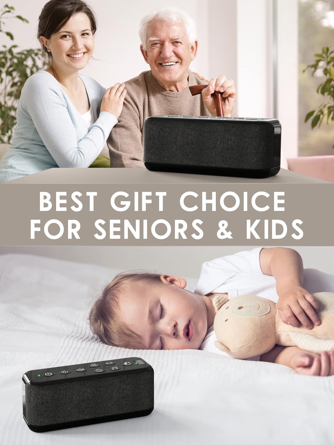 Portable White Noise Machine for Adults & Kids, 42 Soothing Sounds, Rechargeable Travel Sound Machine with Rain & Ocean Sounds, Auto-Off Timer & 8-Level Volume Control – Ideal for Sleep & Focus