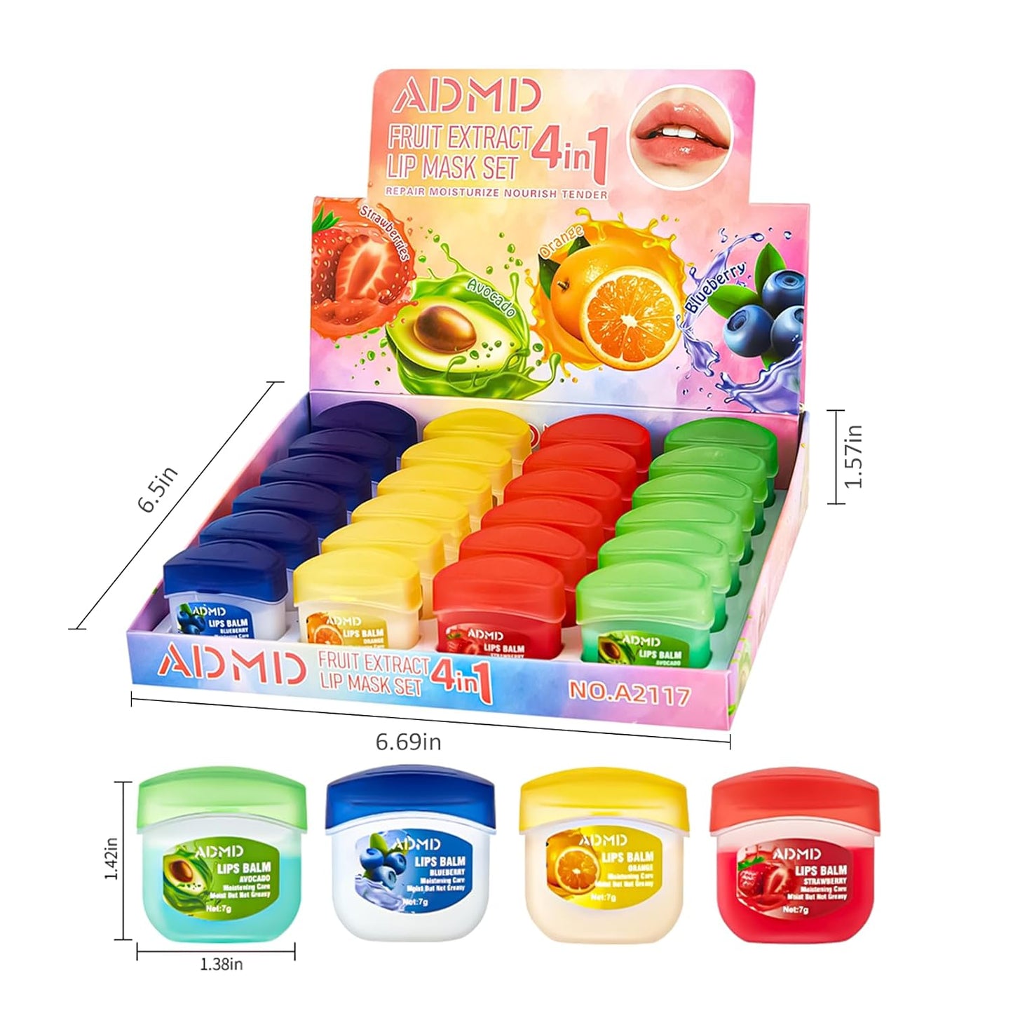 Lip Moisturizing Set, Lipstick, 24 Nourishing And Lip Balm Fruit Flavor Sets, Suitable For Dry Peeling, Dull, Lip Lines, Moisturizing And Repairing Lipstick