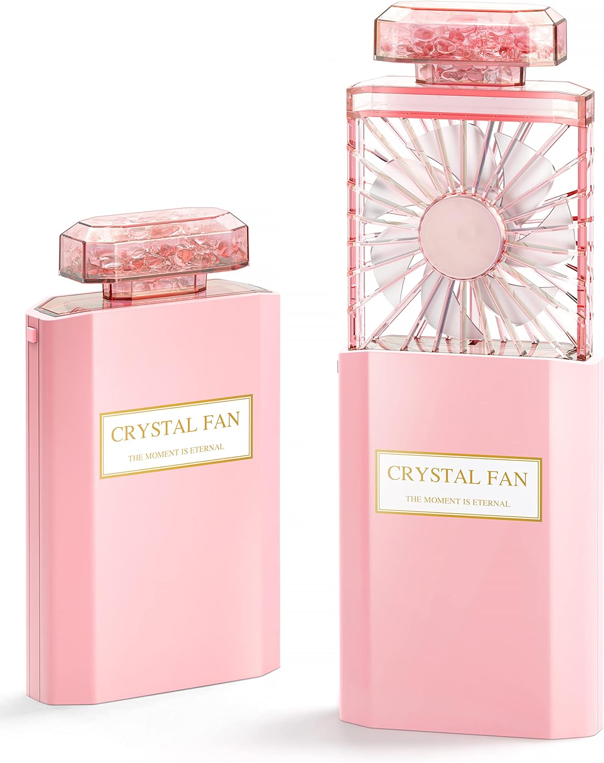 Lady Handheld Fans, Rechargeable Small Personal Fan with 3 Speeds Setting, Powerful Quiet Pull-out Portable Fan, Cooling Electric Fan for Girls Woman Office School Working Home - Pink