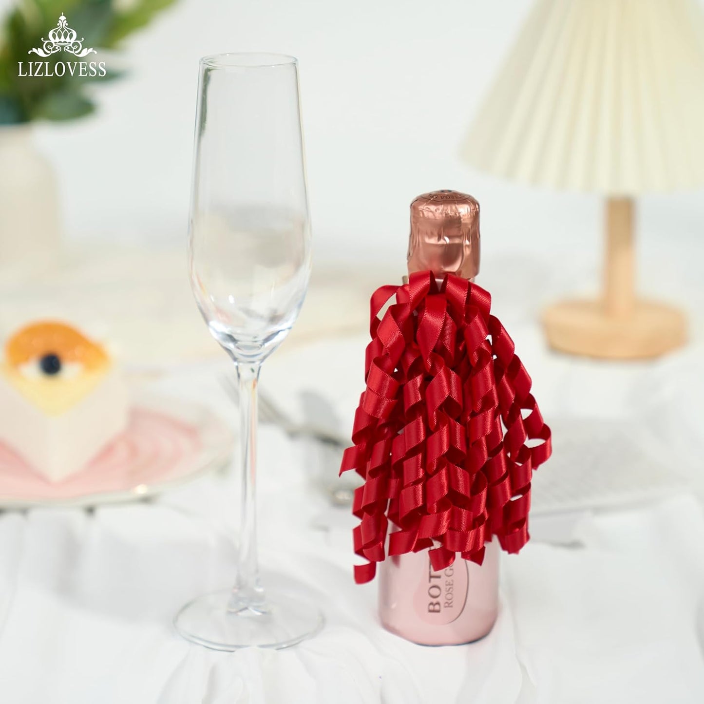 6 Inch Red Curly Bows for Gift Wrapping Set of 6, Self Adhesive Bows Red Gift Bows for Presents, Satin Ribbon Bows for Birthday, Wedding, Christmas, Bridal Shower, Gift Wrap Accessory