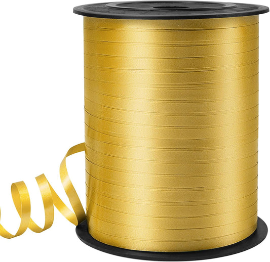 Gold Curling Ribbon, Balloon String 500 Yard for Gift Wrapping, Curly Ribbons, 3/16" for Florist Flower, St Patricks Day, Valentines Day