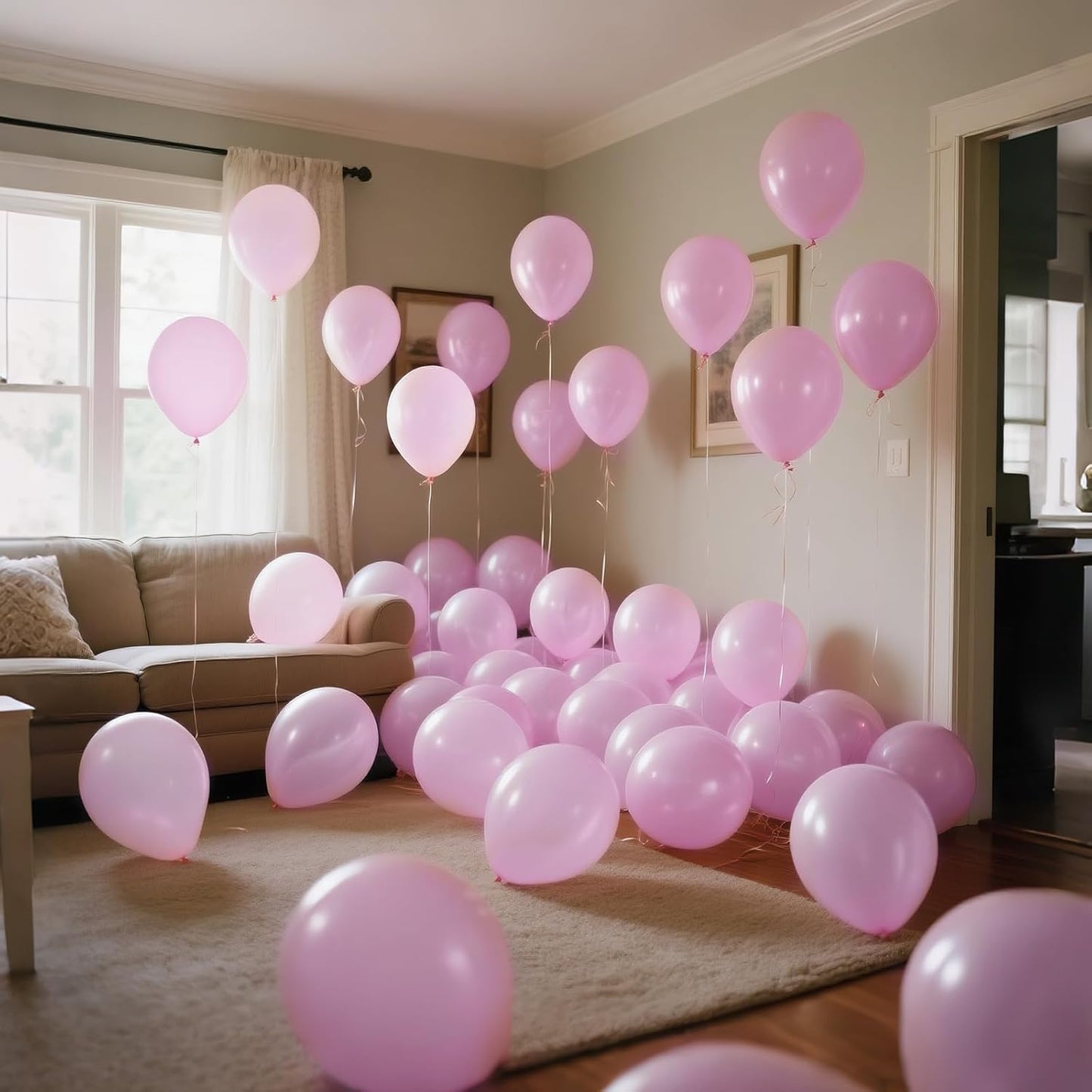 110pcs Pastel Pink Balloon 12 Inch, Pastel Pink Latex Balloons for Birthday Party Baby Shower Wedding(with 2 Ribbons).