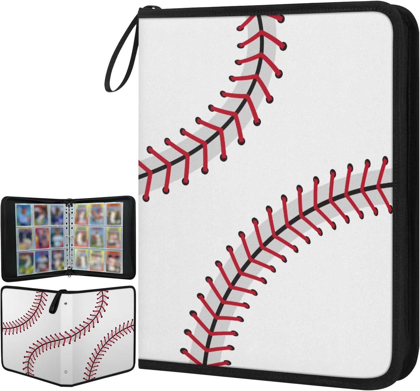 Trading Card Binder 9 Pocket - Baseball Card Binder with Sleeves 900 Double Sided Pockets Sports Trading Cards Album Cards Holder Protectors Set Fit for Game Cards, Sports Cards