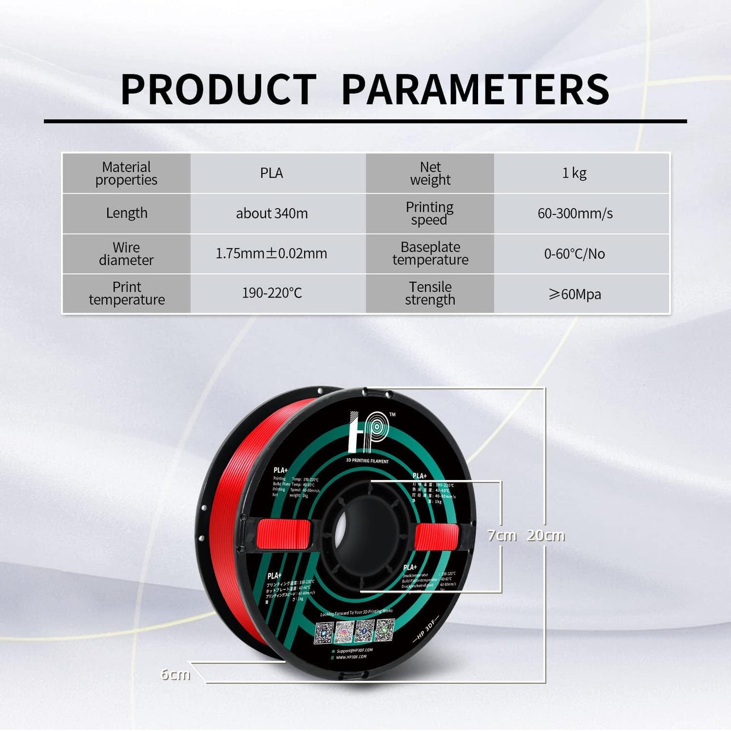 PLA Filament, Silk PLA, 3D Printer Filament, PLA Filament 1.75mm Dimensional Accuracy +/- 0.02mm, 1KG Spool (2.2 lbs), Fit Most FDM Printer (Silk Red)