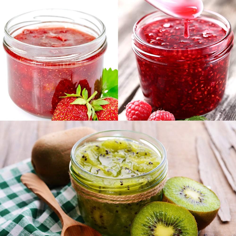 Betrome 4 oz Clear Glass Jars with Metal Golden Lids, Pack of 40, 100ml Round Canning Jars,Ideal for Spices, Herbs, Honey, Jam, Wedding Favors