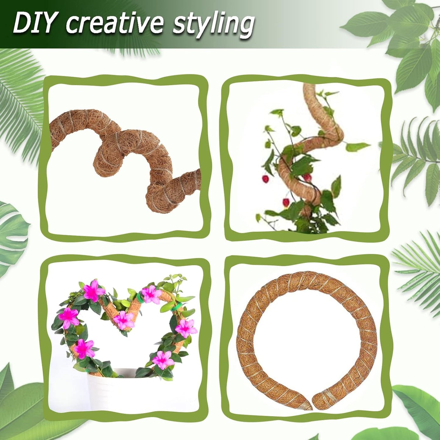 Bendable Moss Pole, 47 Inch Moss Poles for Plants Monstera, Tall Moss Poles for Climbing Plants Indoor, Large Moss Pole Support, Garden Trellis Plant Stand Stakes for Potted Plants, Pothos