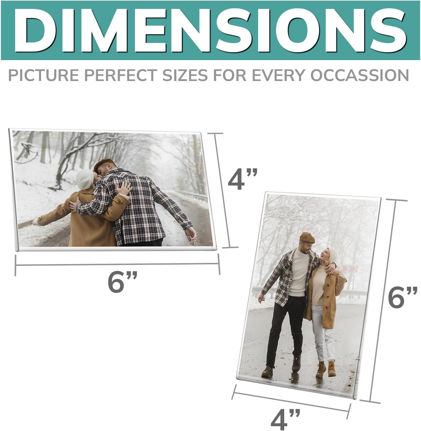 pbf 3-Pack 4x6 & 3-Pack 6x4 Magnetic Picture Frames for Refrigerator | Clear Magnetic Acrylic Frames | Magnetic Photo Holders for Fridge, Locker, Photo Board, Art Display, Sign Holder