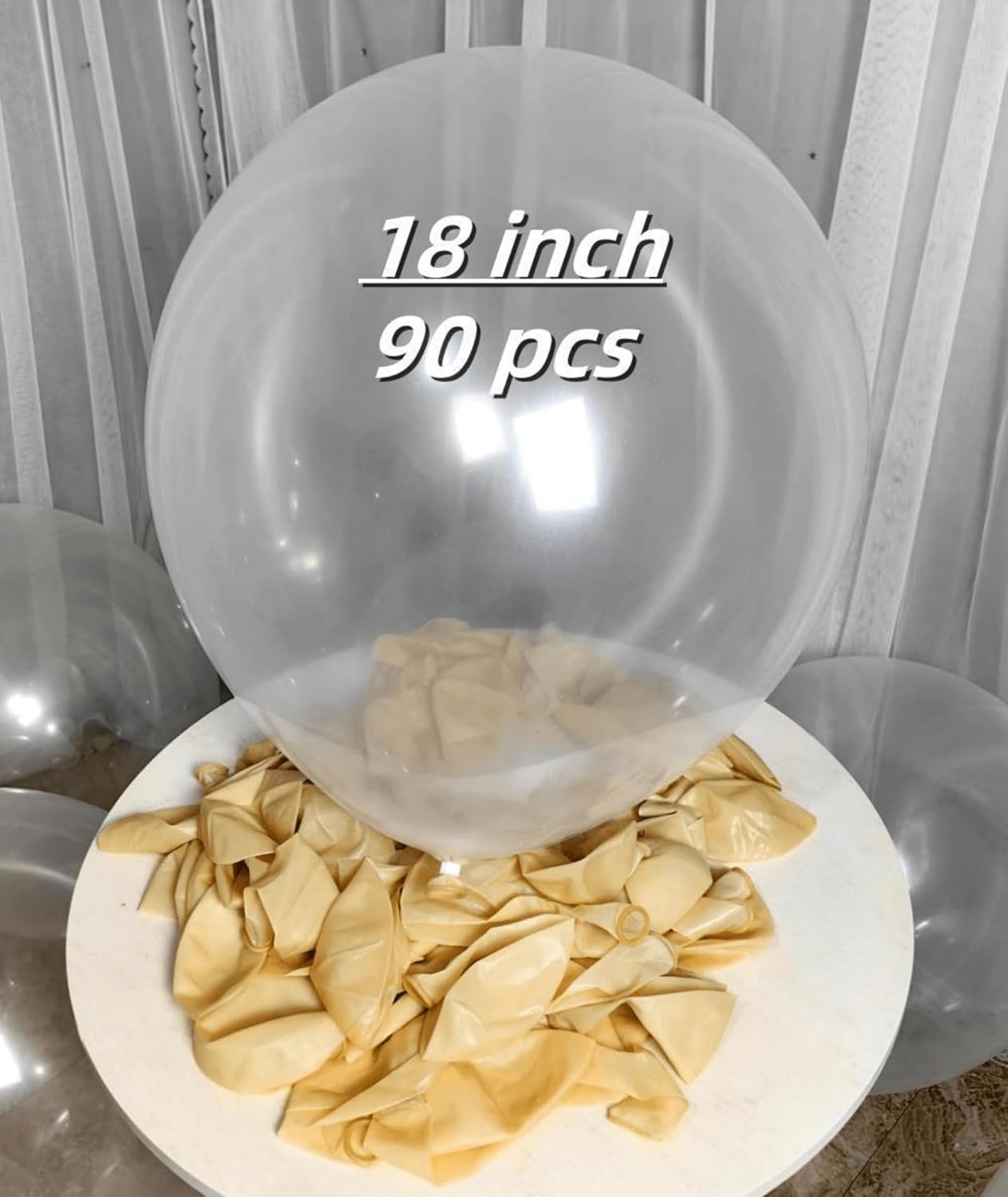 90 Pack Clear Balloons 18 Inch Clear Balloon - Stunning and Versatile Decorations for Any Occasion ZWZLIULIAN