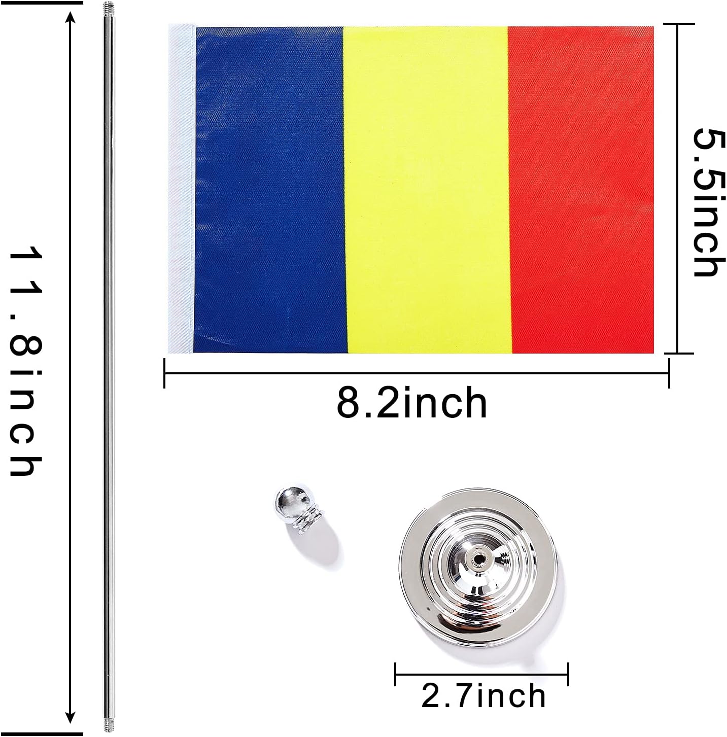 ZXvZYT 2 Pack Romania flag Romanian Table Flag Small Mini Romanian Desk Flags With Stand Base,International Festival Events Celebration Decorate,Home office Decorations