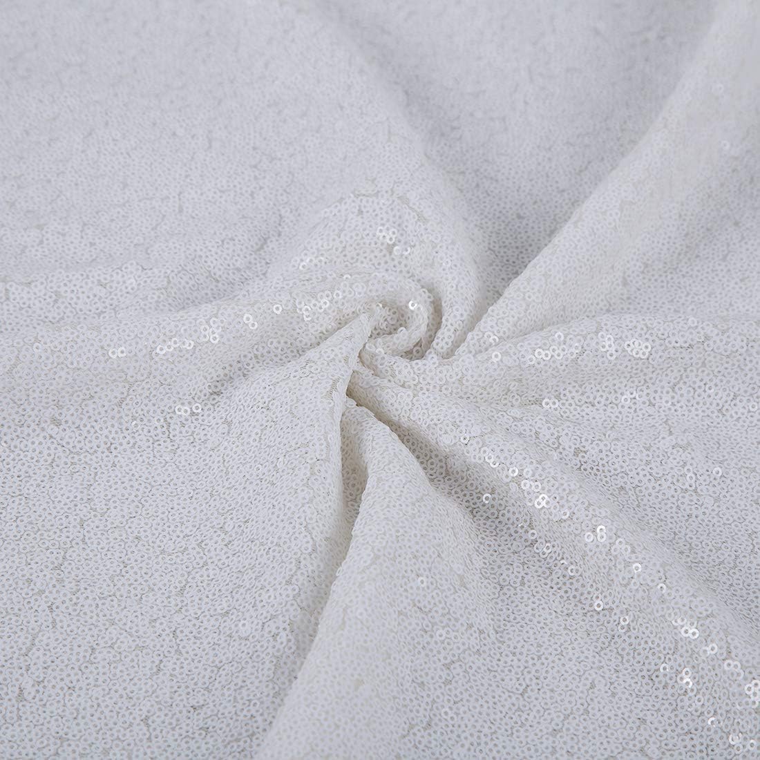 White Sequin Backdrop 4FTx8FT 2 Panels Curtains Party Backdrop Glitter for Birthday Wedding Curtains