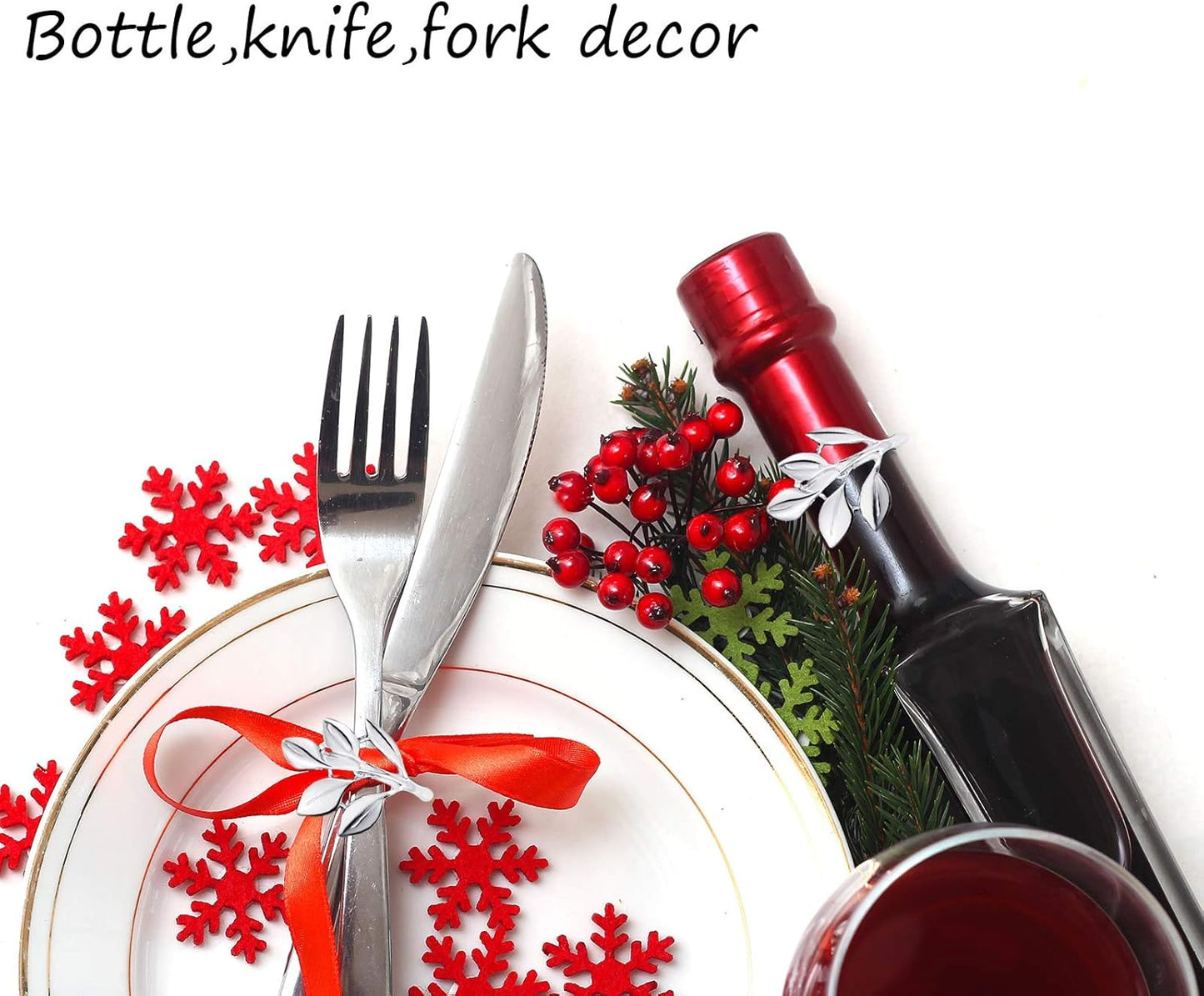 Hotop 200 Pcs Leaf Napkin Rings Set Silver Metal Napkins Rings Holders Bulk Glossy Table Adornment for Vintage Wedding Bridal Thanksgiving Christmas Holidays Fall Dinner Party Decoration Favors