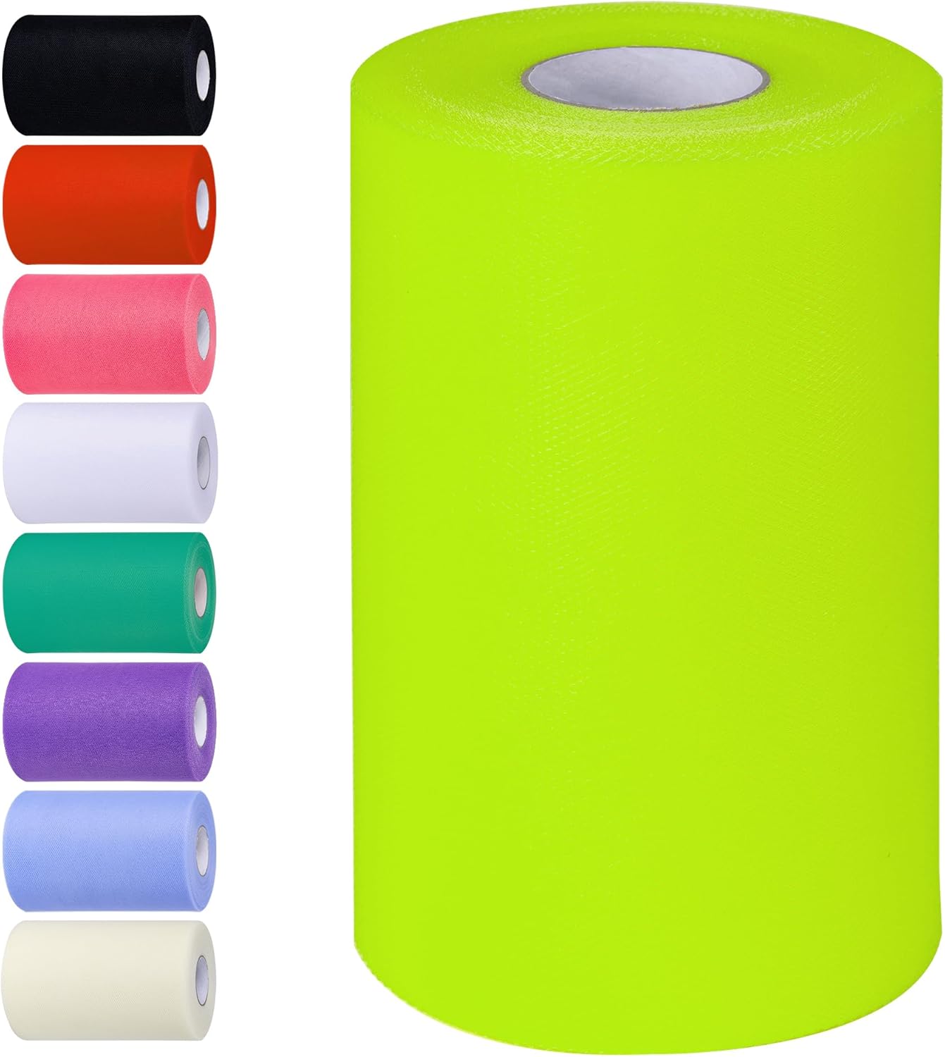 Apple Green Tulle Fabric Rolls 6 Inch by 100 Yards (300 feet) Tulle Roll Spool Fabric for DIY Tutu Skirt Baby Shower Birthday Party Wedding Decorations Christmas Craft Supplies (Apple Green)