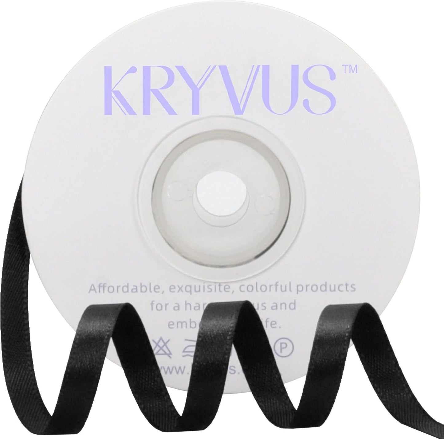 Black Satin Ribbon 1/4 inch X Continuous 25 Yards, Single Face Polyester Ribbon Perfect for Gift Wrapping, Flower Bouquet, Wedding Decor, Crafts, Bow Making, Sewing and More