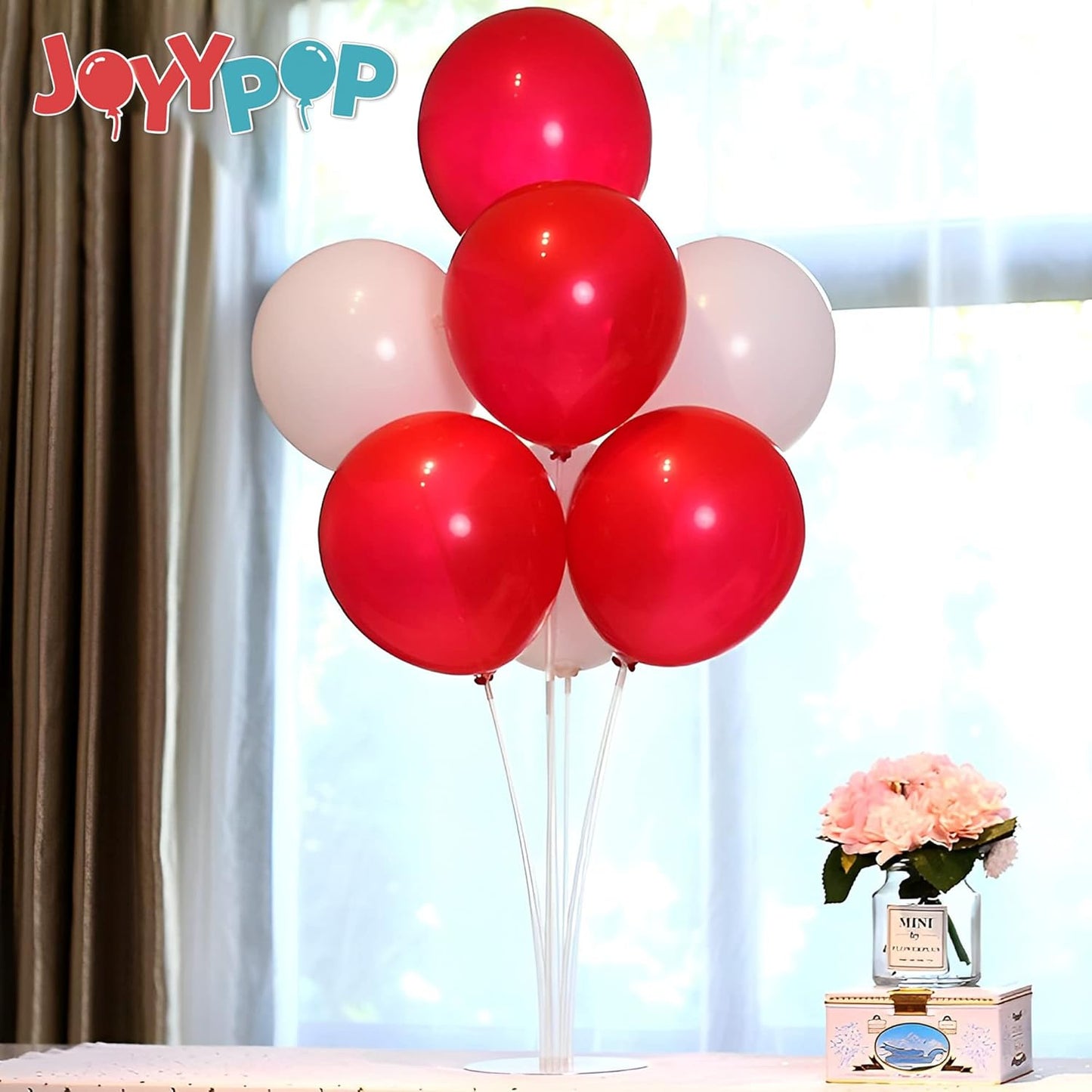 JOYYPOP 8 Sets Balloon Stand Kit For Table, Balloon Sticks with Base Birthday Graduation Party Decorations Wedding