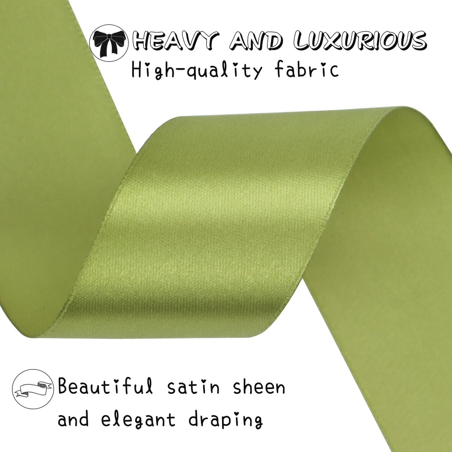 Light Green Solid Satin Ribbon 1-1/2 Inch 50 Yards Solid Polyester Fabric Ribbon for Gift Wrapping Wedding Christmas Baby Shower Birthday Party Decoration Handmade Immortal Flower Craft