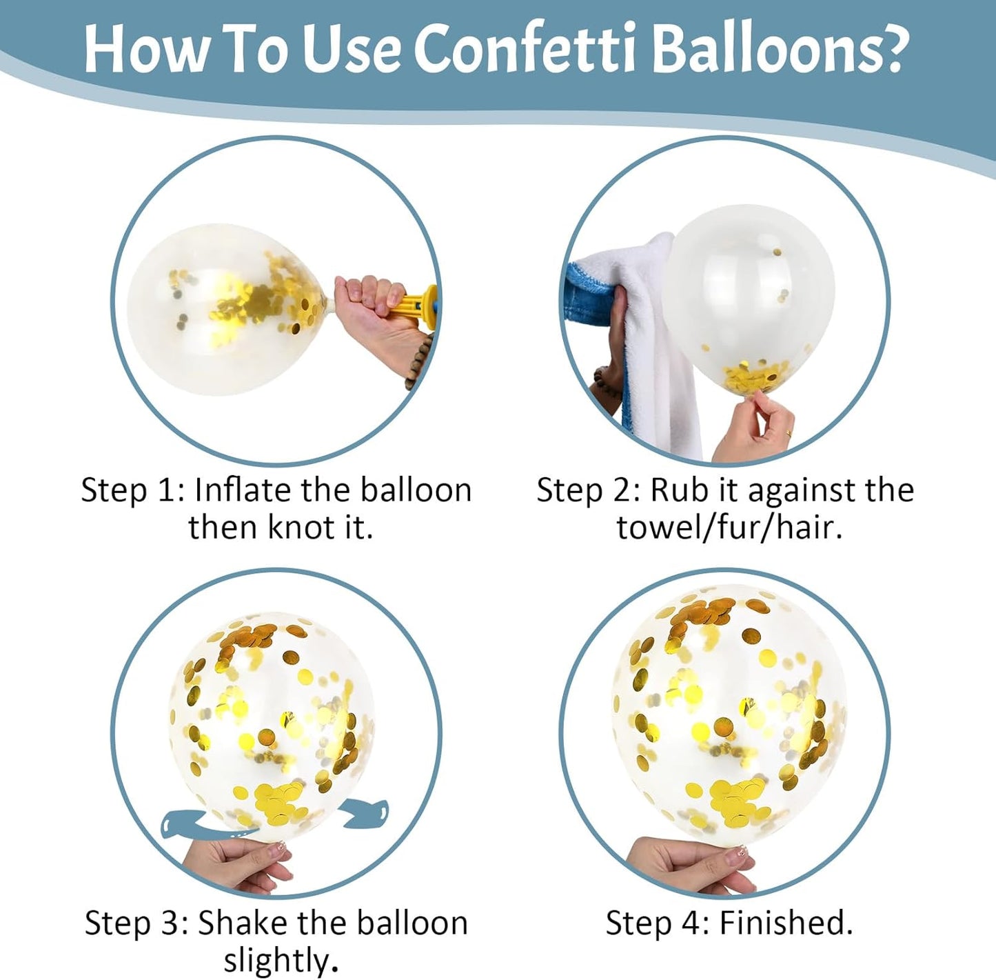 Paready Dusty Blue Balloons, 50 Pcs Gold White Balloons, 12 Inch Sand White Retro Ice Mist Macaron Metallic Champagne Gold Balloons for Bridal Shower Baby Party Decorations