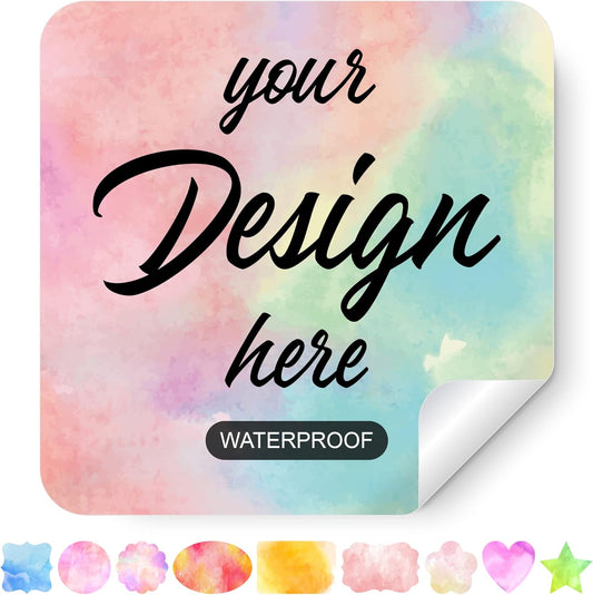 Custom Stickers Personalized Labels - Customized Stickers with Any Design Image Logo Text,Custom Stickers for Business Logo,Custom Thank You Label Stickers,100 Labels (Square,5.5"x5.5")