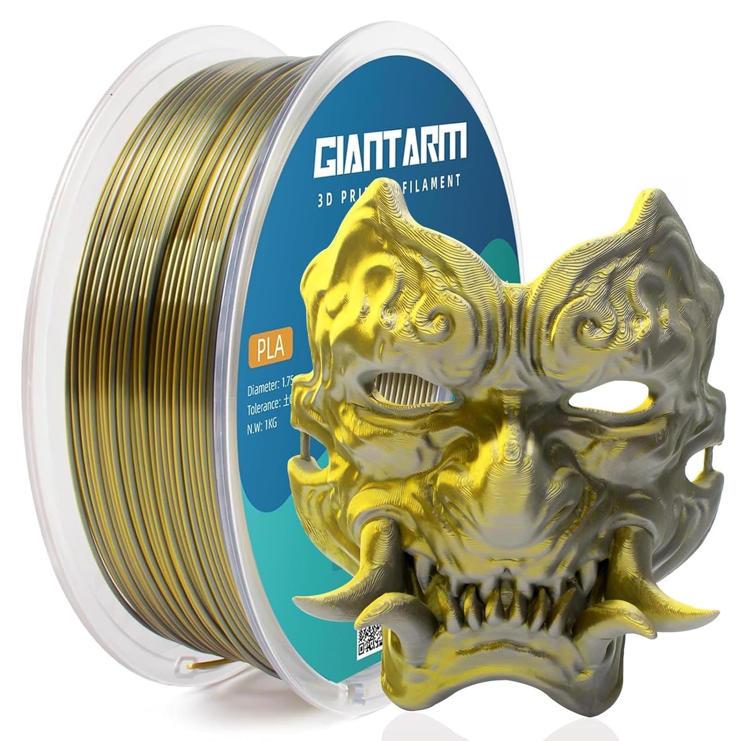 GIANTARM Dual Color PLA Filament, Silk PLA Filament 1.75mm +/-0.02mm,1KG Spool(2.2lbs) Vacuum Packaging, 3D Printing Filaments Fit Most FDM Printer