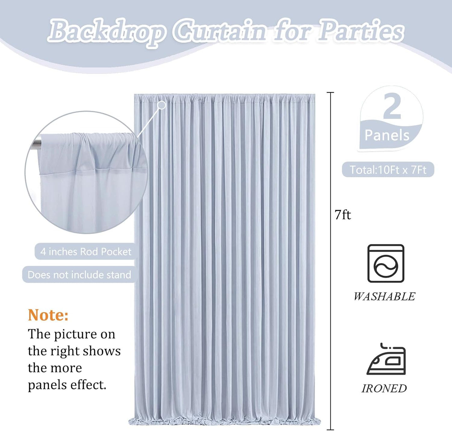 10 x 7 Feet Purple Gray Backdrop Curtain for Partie, Background Curtains for Photoshoot, Birthday, Wedding, Halloween, Thanksgiving, Christmas Day, New Year Party Decorations 5Ft x 7Ft, 2 Panels