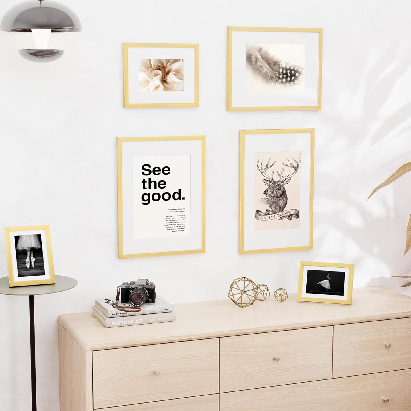 18x24 inch Picture Frame, 18x24 Photo Frames with 16x20 Removable Mat - High Definition Plexiglass - Vertical and Horizontal Display - Wall Hanging Poster Frame - Gold, 3 Pack