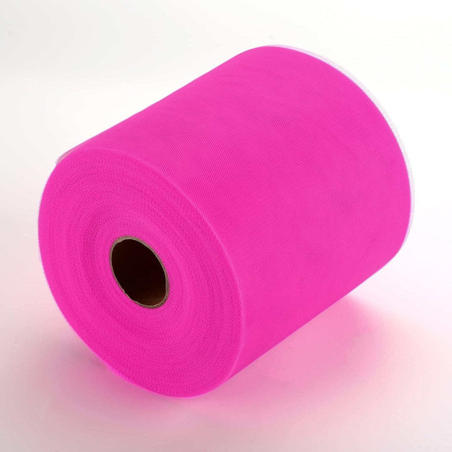 Tulle Fabric Roll, 6” by 200 Yards (600FT) Tulle Organza Fabric Spool for DIY Tutu Skirt Baby Shower Decor Wedding Backdrop Crafts Birthday Party Supplies (Fuchsia)