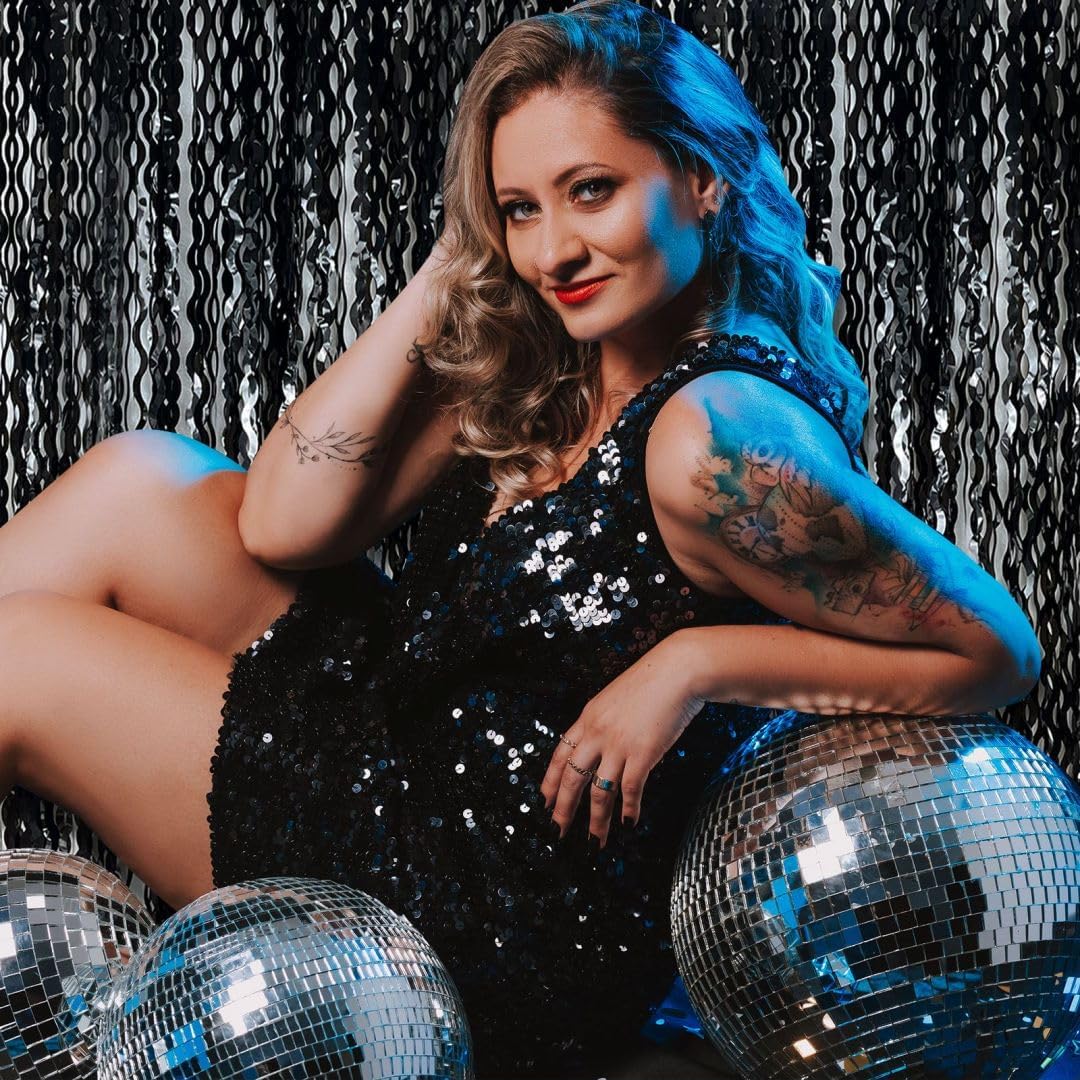 Black Fringe Curtain Party Streamers 5Pcs Foil Fringe Backdrop Curtains Wave Tinsel Streamers Black Party Decorations Door Streamers for Birthday Wedding Bridal Shower Halloween Decor