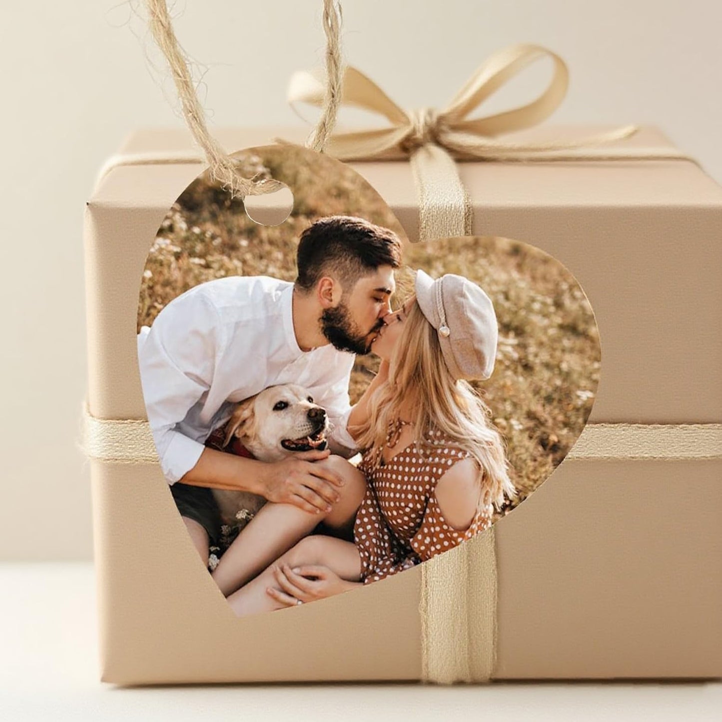 Custom 2.3inch 100pack Gift Tags with Strings,Personalized Thank You Tags Party Decoration Paper Gift Labels for Birthday Wedding Favor Baby Shower Floral Hang Tag Hangtag (Heart Shape)