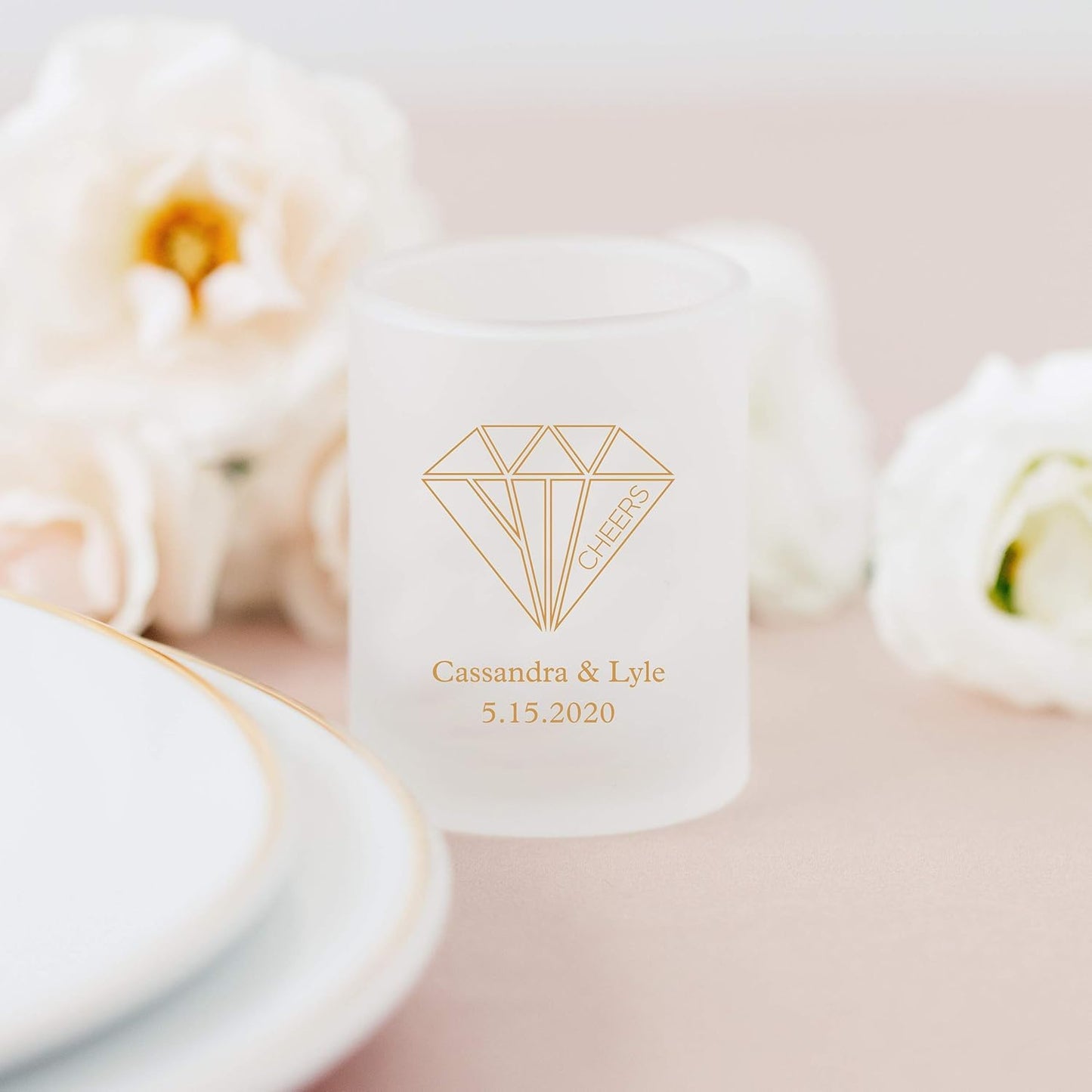 WEDDINGSTAR Personalized 3oz Frosted Shot Glass Customizable Full Color Print - 12 pack