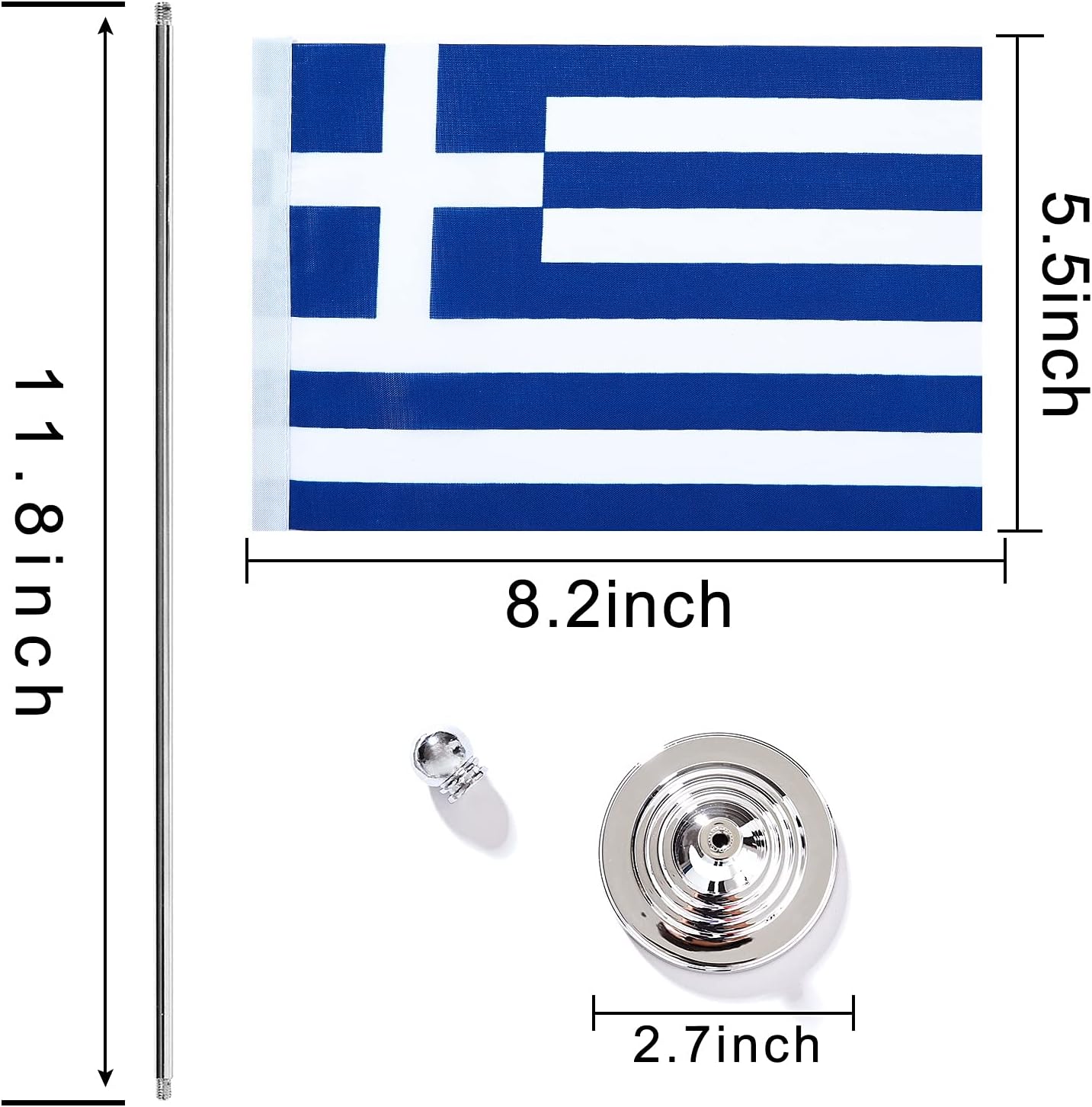 ZXvZYT 2 Pack Greece flag Greek Table Flag Small Mini Greek Desk Flags With Stand Base,International Festival Events Celebration Decorate,Home office Decorations