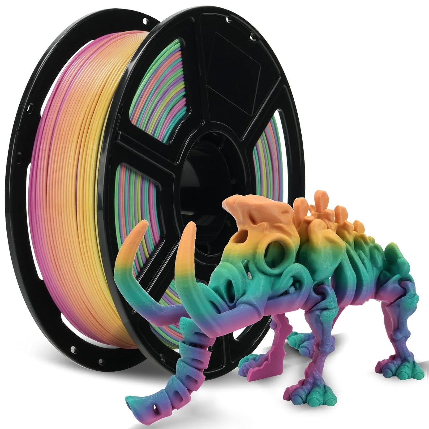 FLASHFORGE Rapid PLA 1.75mm Rainbow Candy, 500mm/s High Speed Printing, 3D Printer Filament 1kg Spool, Dimensional Accuracy +/- 0.02mm, Enjoy Exceptional Print Quality