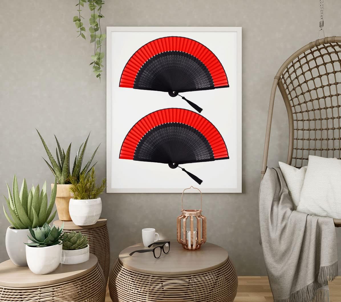 Amajiji Small Folding Hand Fan for Women, Chinese Japanese Vintage Style Bamboo Silk Fans for Party Wedding Dancing Decoration Gift Performance (AM-27)