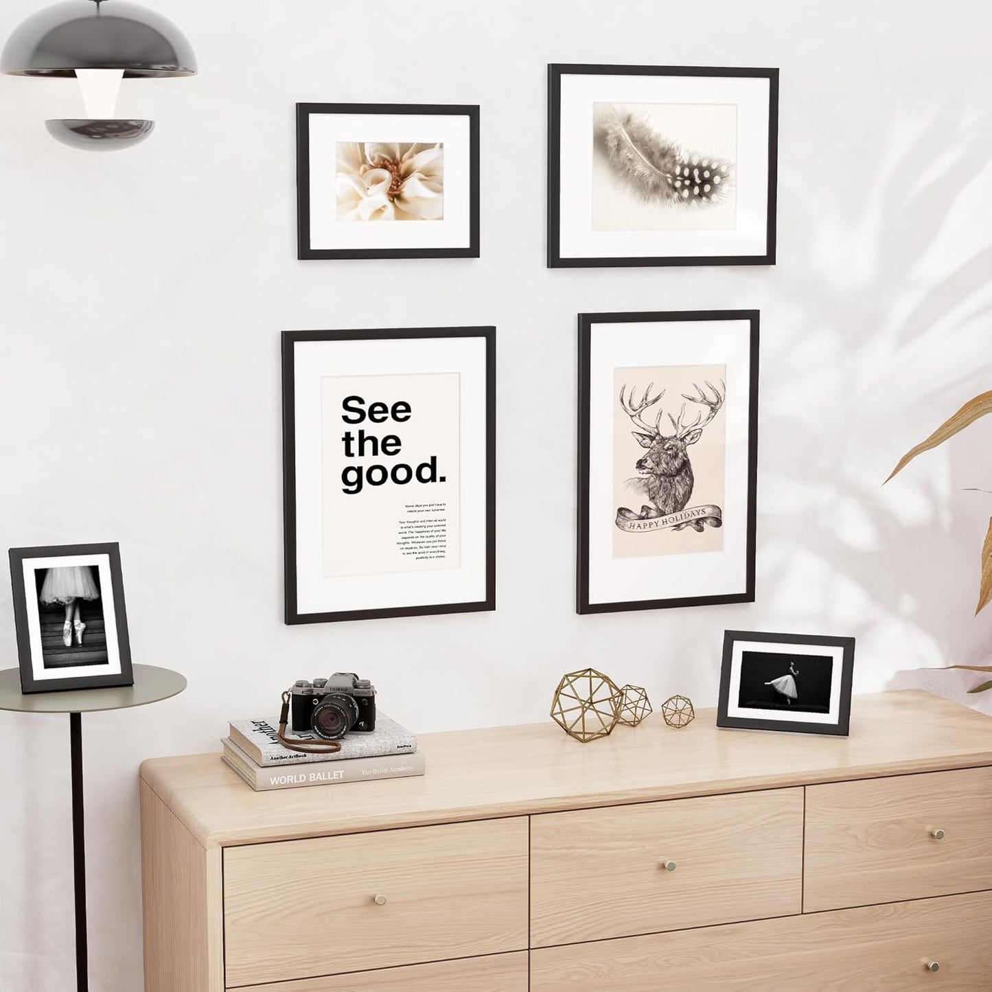 11x17 inch Picture Frame, 11x17 Photo Frames with Removable Mat - High Definition Plexiglass - Vertical and Horizontal Display - Wall Hanging Frame - Black, 5 Pack