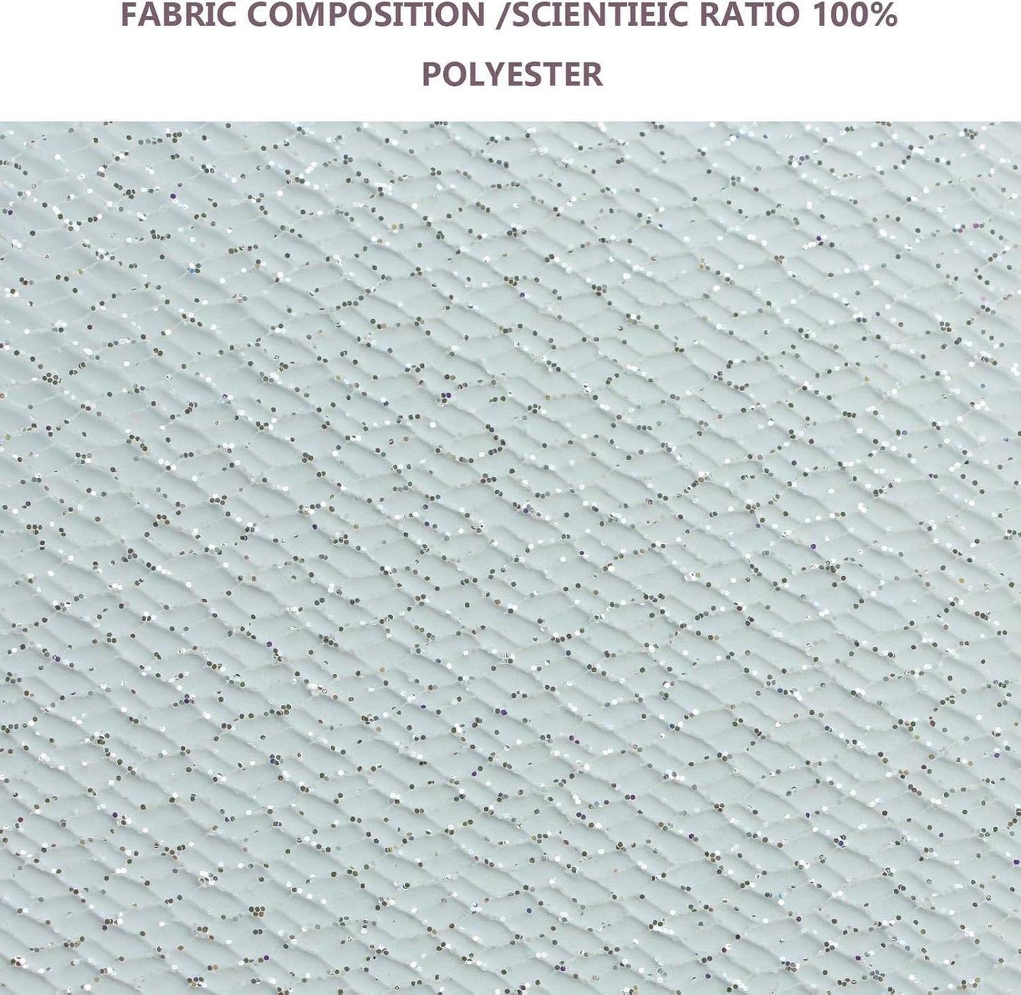 Glitter Tulle Fabric 56 Inch by 5.5 Yards Fabric Tulle Bolt for Wedding Christmas Decorations DIY White Tutu Baby Shower Table Skirt Ceiling Decor Birthday Party Craft Supplies-White