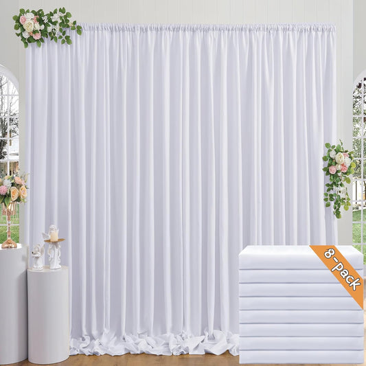 40ft x 10ft Thick Champagne Backdrop Curtains for Parties, 8 Panels 5ft x 10ft Non See Through Champagne Polyester Wedding Drapes Photo Backdrop for Birthday Party Graudation Photography Home Decor