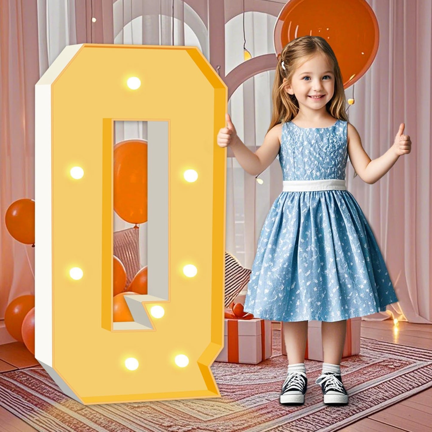 Marquee Light Up Letters, 3FT Marquee Letters Q, Mosaic Light Up Letter for Birthday Baby Shower Wedding Engagement Party Backdrop Decor, Big Marquee Letter for Party Decorations