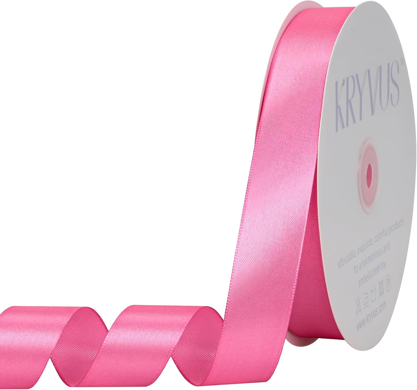 Hot Pink Satin Ribbon 1 inch X Continuous 100 Yards, Single Face Polyester Ribbon Perfect for Gift Wrapping, Flower Bouquet, Wedding Decor, Crafts, Bow Making, Sewing and More