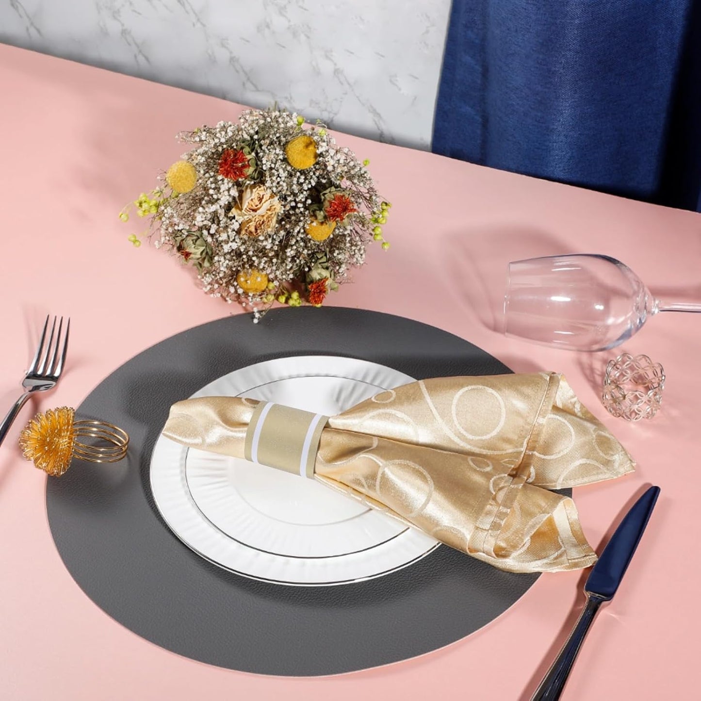 Germiwipe Gold Napkin Band,Paper Napkin Rings Self Adhesive,200PCS Silverware Wraps Bands,Table Setting Wedding Event Party Supply NB-015