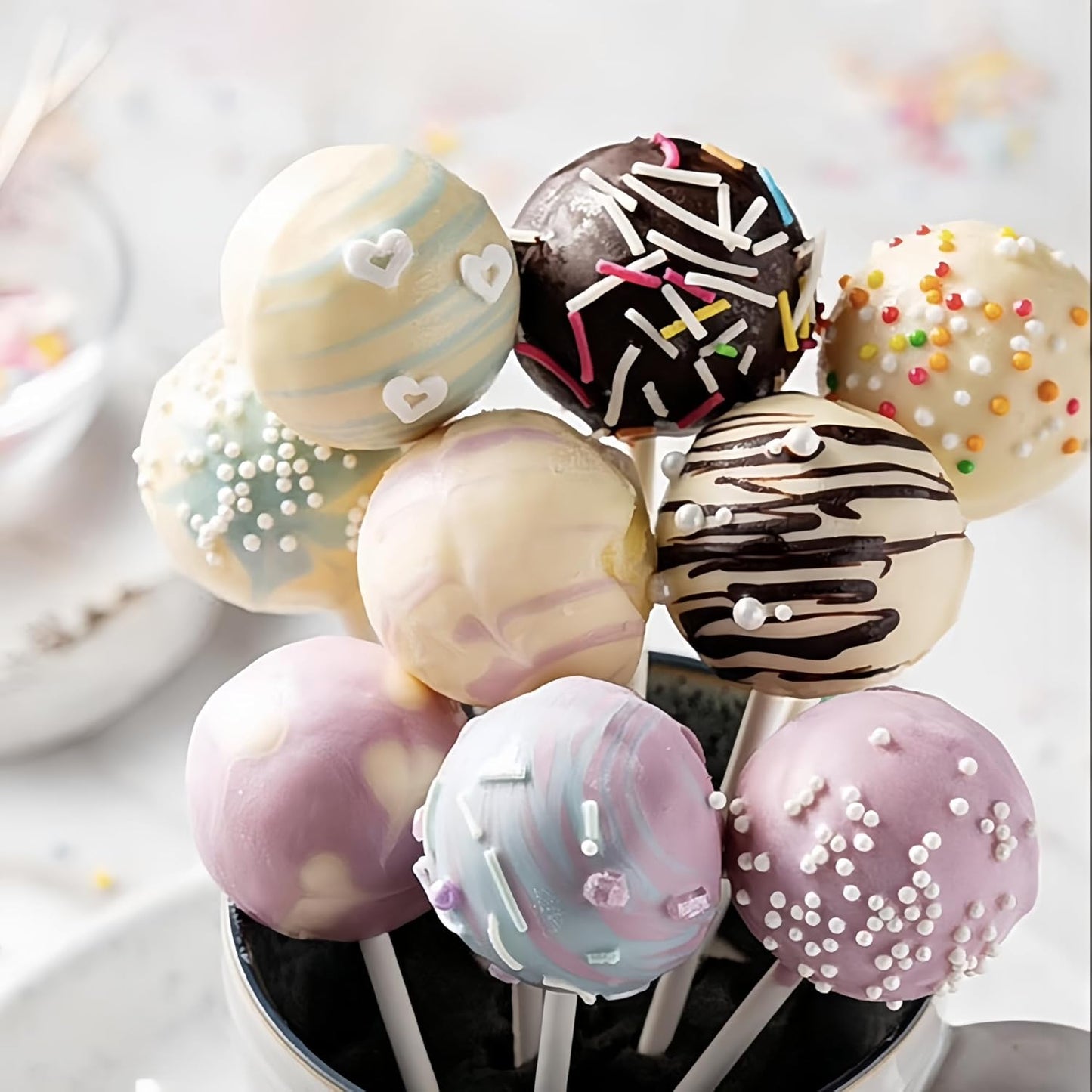 Edible Mixed Color Pearl Sugar Sprinkles Candy 2mm Mini Pearls Cake Decorations Cupcake Toppers Cookie Decorating Perfect for Wedding Party Valentine Halloween Christmas Supplies 3OZ