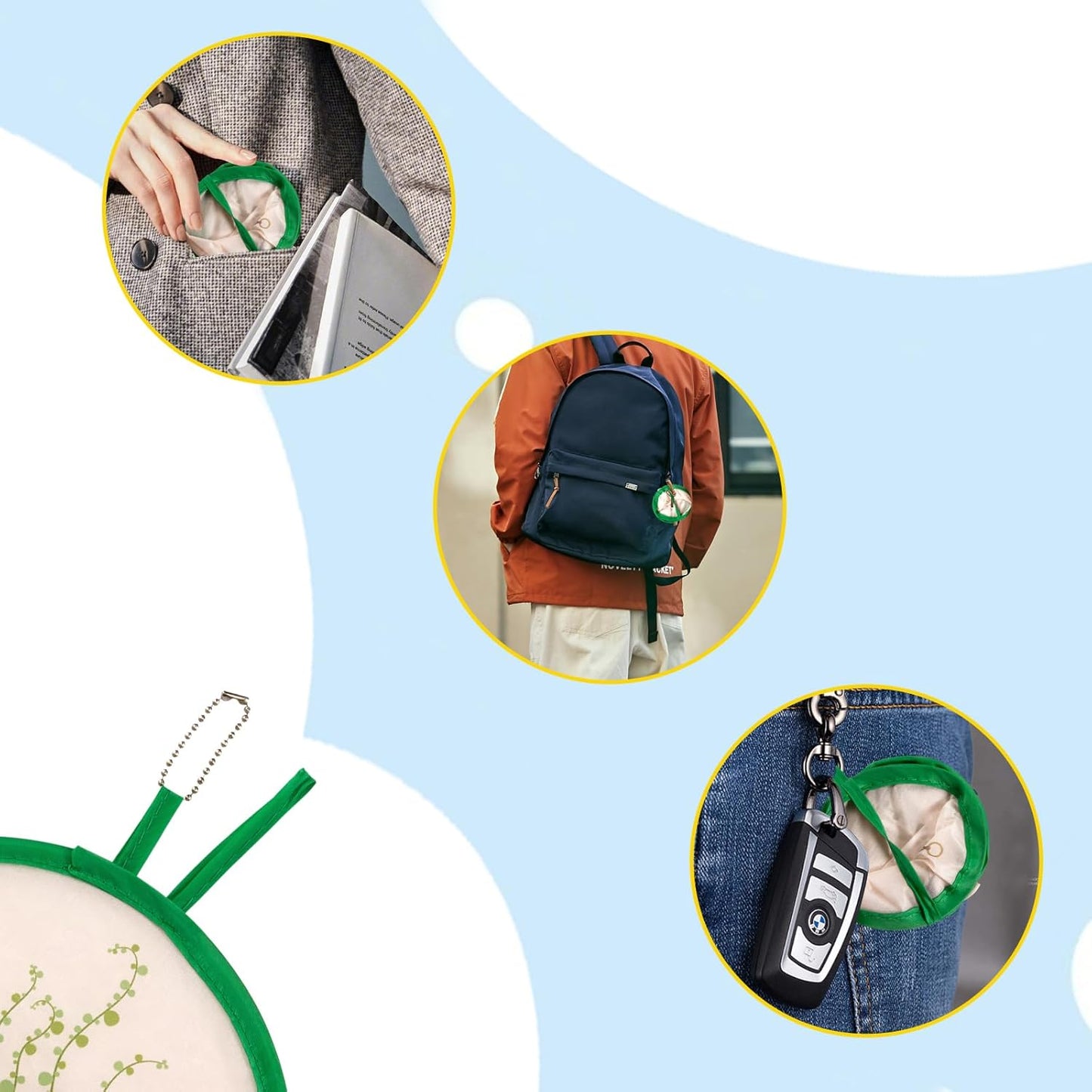 4 Styles Animal Flowers Round Foldable Hand Fan Japanese Foldable Fan Handheld Foldable Compact Cooling Fans,Round Folding Fan for Outdoor Games,Xmas Decoration,Festival,Party Favors,Travel,Events