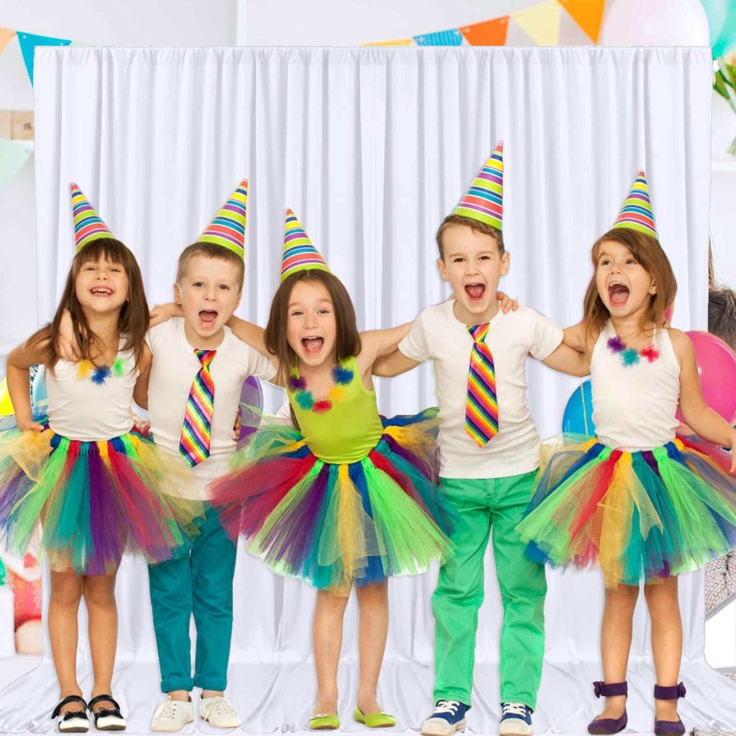 2 Panels White Backdrop Curtain, 10 x 7 Feet Background Curtains for Parties, Weddings, Baby Showers, Bachelorette Halloween, Christmas Birthday Party Photoshoot Backdrop Curtains Decorations